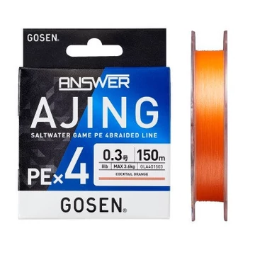 Gosen Answer Ajing PE X4 - PE 0.2 - 150m - 0.074mm - Cocktail Orange