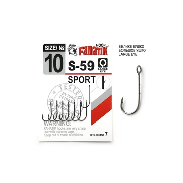 S-59 No. 10 Sport nagyszemű oldalszakállas cseburáska horog Fanatik  7 db.