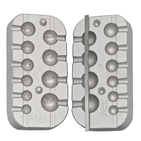 Cseburaska ólom öntóforma 2 g-től 16-ig