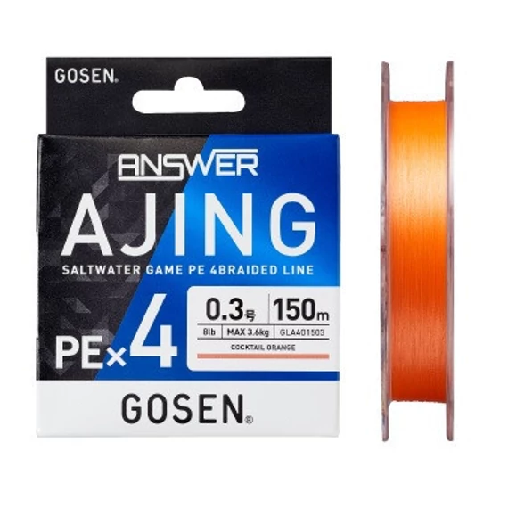 Gosen Answer Ajing PE X4 - PE 0.2 - 150m - 0.074mm - Cocktail Orange